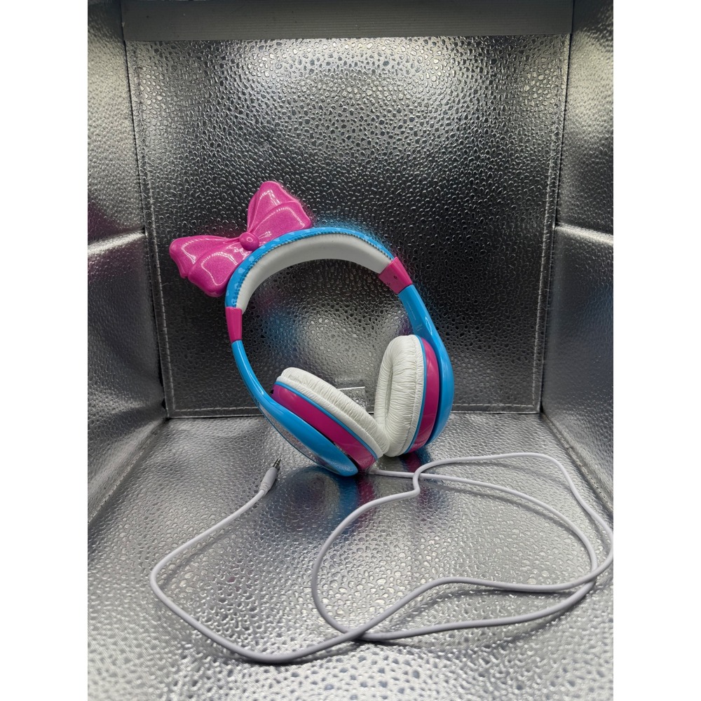 JoJo Siwa Super Cute Wired Headphones Blue Pink Glitter‎ Bow Over Ear Kids